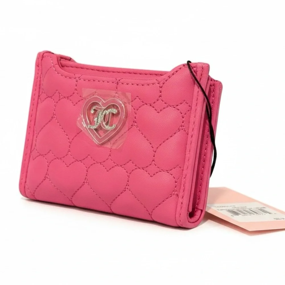 Juicy Couture Pink Heart Quilted Wallet - Picture 1 of 12